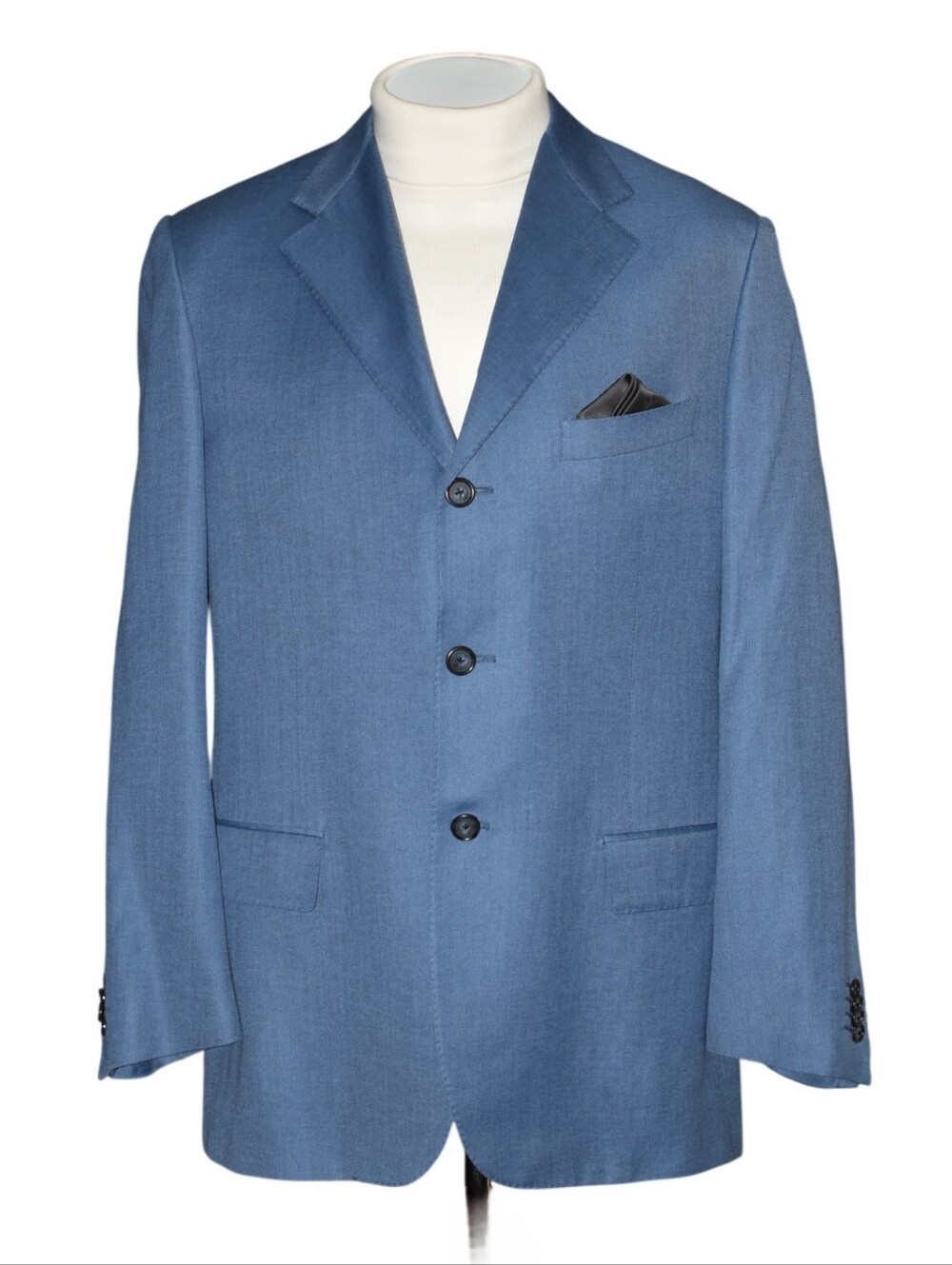 Corneliani Mens Blazer Sport Coat Solid  Virgin Wool Silk Jacket Size US  44 R